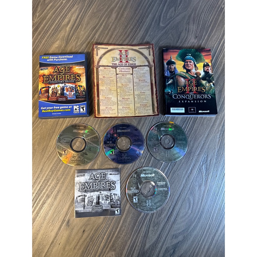 Age of Empires Collector's Edition PC 2006 Microsoft Excellent RTS Bundle Works